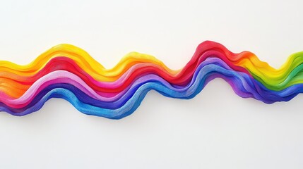 Obraz premium Vibrant Waves of Colorful Fabric Flowing in Bright Rainbow Design