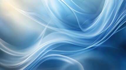 Obraz premium Abstract Blue and White Swirling Wave Design