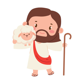 cute jesus with lamb