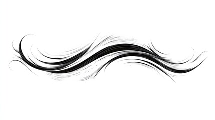 A teardrop-shaped scribble snake frame with flowing lines and tapered ends. No background. A sleek and artistic vector element