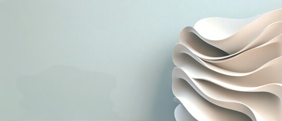 Textured white waves create an elegant look in a minimalist setting with soft hues