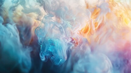 Obraz premium Colorful Swirling Smoke Abstract Background in Blue and Orange Tones