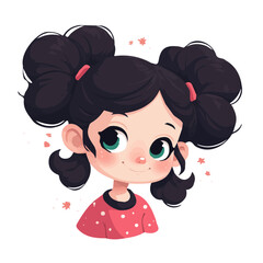 High Half-Ponytail – Trendy and Elegant Half-Ponytail with High Lift, Digital Hair Art and Vector Illustration

