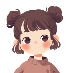 High Half-Ponytail – Trendy and Elegant Half-Ponytail with High Lift, Digital Hair Art and Vector Illustration

