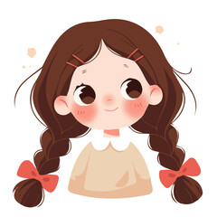 Double Braid Crown – Elegant and Intricate Double Braided Crown Hairstyle, Stylish Women’s Haircut, Chic and Trendy Hair Vector Illustration

