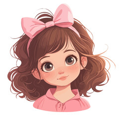 Curly Side Swept Hairstyle – Elegant and Voluminous Curly Hairstyle with Side Swept Look, Trendy Women’s Haircut, Glamorous and Chic Hair Vector Illustration

