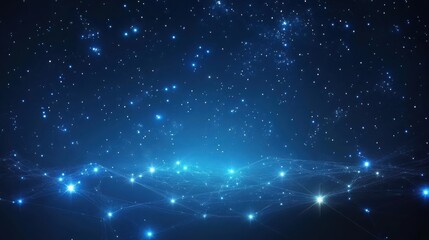 Abstract Network Connections Shining Brightly In Space