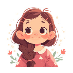 Loose Side Braid – Soft and Stylish Braid Hairstyle, Digital Hair Art and Vector Illustration

