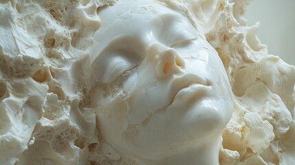 Serene Sculpture: A Dreamlike Marble Statue. --