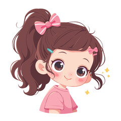 High Top Knot – Trendy and Sophisticated Bun Hairstyle, Digital Hair Art and Vector Illustration

