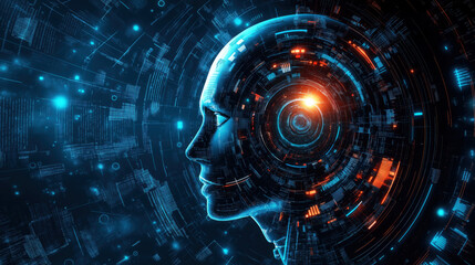 Fototapeta premium Futuristic AI Coding Agent: A Digital Illustration of Artificial Intelligence, Programming, and Advanced Machine Learning Technology