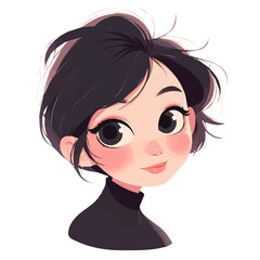 Messy Pixie – Casual and Trendy Pixie Cut with Messy Texture, Fashionable Women’s Haircut, Vector Art Illustration

