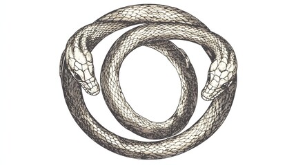 A double-circle scribble snake frame with one inside the other creating a layered effect. No background. A balanced and artistic vector design