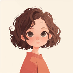 Choppy Short Cut – Bold and Trendy Short Hairstyle with Choppy Layers, Fashionable Women’s Haircut, Vector Art Illustration

