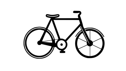 Obraz premium Icon bicycle with a black frame and white spokes 