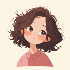 Choppy Short Cut – Bold and Trendy Short Hairstyle with Choppy Layers, Fashionable Women’s Haircut, Vector Art Illustration

