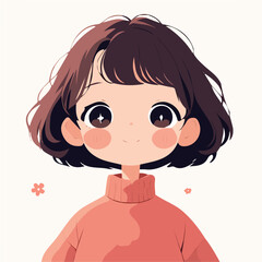 Choppy Short Cut – Bold and Trendy Short Hairstyle with Choppy Layers, Fashionable Women’s Haircut, Vector Art Illustration

