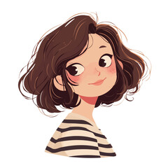 Choppy Short Cut – Bold and Trendy Short Hairstyle with Choppy Layers, Fashionable Women’s Haircut, Vector Art Illustration

