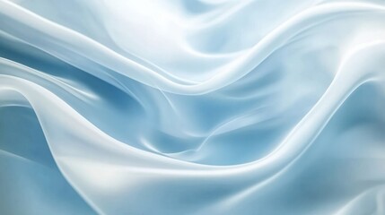 Obraz premium Soft Blue Fabric Draped in Elegant Waves