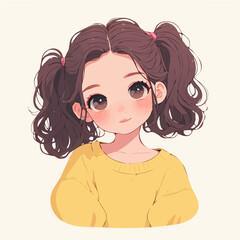 Twisted Curls Hairstyle – A Bold and Elegant Vector Illustration for Sophisticated Hair Design and Beauty
