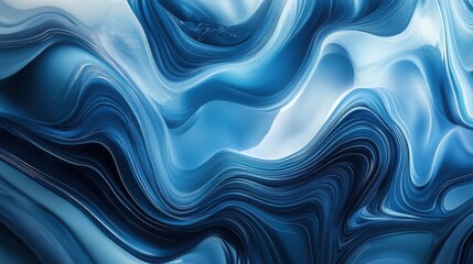 Fototapeta premium Abstract Blue Swirling Wave Pattern Design