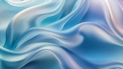 Obraz premium Abstract Blue and White Silk Draped Fabric Waves