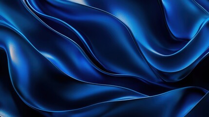 Obraz premium Abstract Blue Waves of Smooth Fabric Flowing