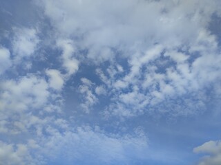 wonderful blue sky with fluffy clouds