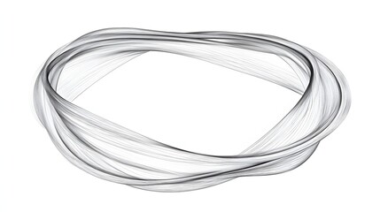 A scribble snake frame in the shape of a stretched ellipse with uneven loops for a textured look. No background. A creative and abstract vector design