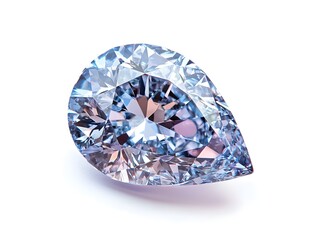 A blue diamond gem showcased on a white background emphasizing its vivid color