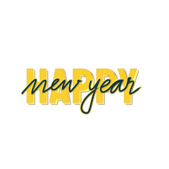 Happy New Year Text: Festive Typography with Transparent Background