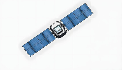 Satellite Over White Background, color sketch