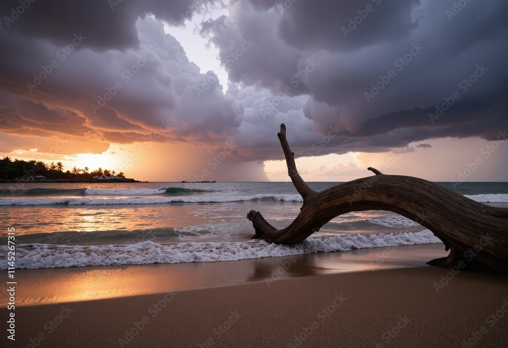 Wall mural sunset on the beach