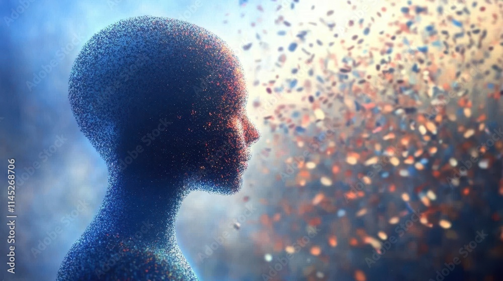 Leinwandbilder exploring the boundaries of ai and human imagination through abstract representation of thought