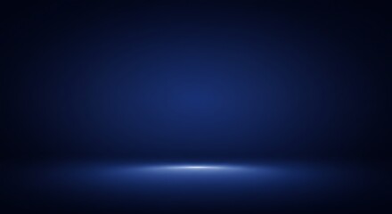 Dark navy blue gradient background. Empty studio product display presentation.