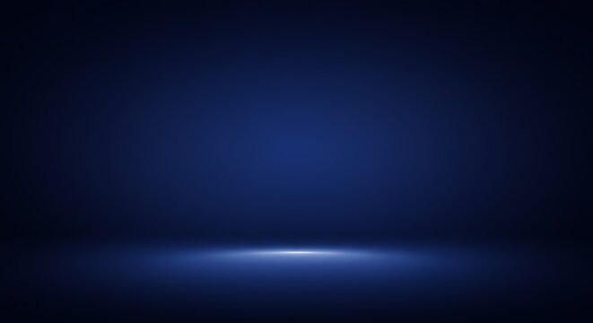 Dark navy blue gradient background. Empty studio product display presentation.