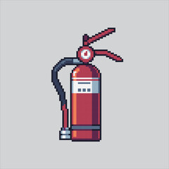 Obraz premium Pixel art illustration Red Fire Extinguisher. Pixelated Fire Extinguisher Spray. Red Fire Extinguisher Spray icon pixelated for the pixel art game and icon for website and video game. old school retro