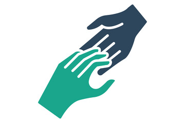 Helping icon. solid icon style. holding hands. icon related to donation and charity. donation elements vector illustration