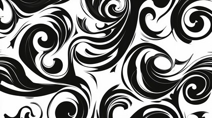 Fototapeta premium Abstract Black And White Swirling Pattern Design