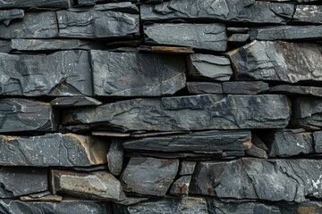 Fototapeta premium Image of Old grey long stone wall. Texture for background usage