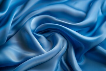 Obraz premium Image of Blue silk fabric drapery material. Texture for background usage