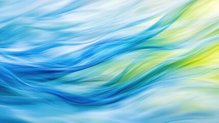 Fototapeta premium Abstract Blue And Green Wavy Lines Flowing Design