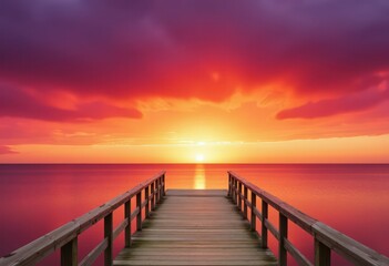 Obraz premium sunset at the pier