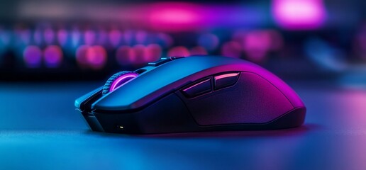 A sleek gaming mouse with vibrant lighting, designed for precision and performance.