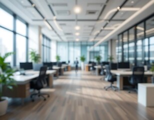 Fototapeta premium Modern Office Interior with Blurred Background