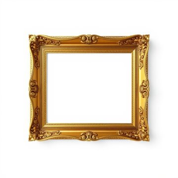 recommend clip art: Classical gold frame w/ clipping path frame isolated frame border design background isolated