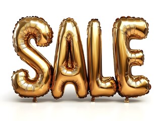 Golden balloons with the text SALE