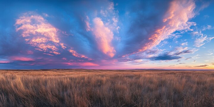 Atardecer panor&aacute;mico en el campo