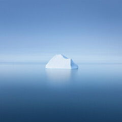 A Dramatic Split View of a Floating Glacier Partially Submerged in Water
