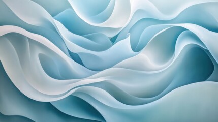 Obraz premium Fondo abstracto con ondas suaves en colores azules y blancos.
